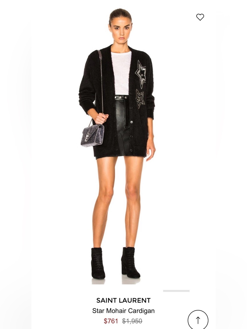Saint Laurent Star Embellished Mohair Women’s Cardigan Sweater ~ Made in Italy - Picture 15 of 15